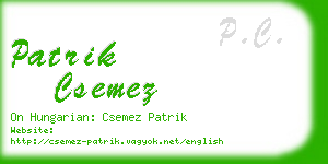 patrik csemez business card